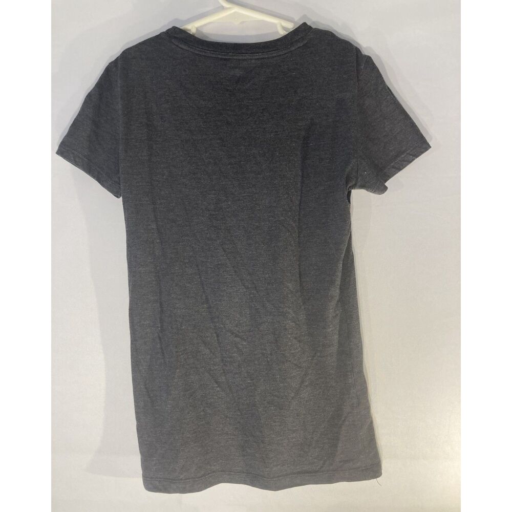 Aeropostale Say Love Graphic Tee Dark Heather Gray Rainbow Pastel Women's XS